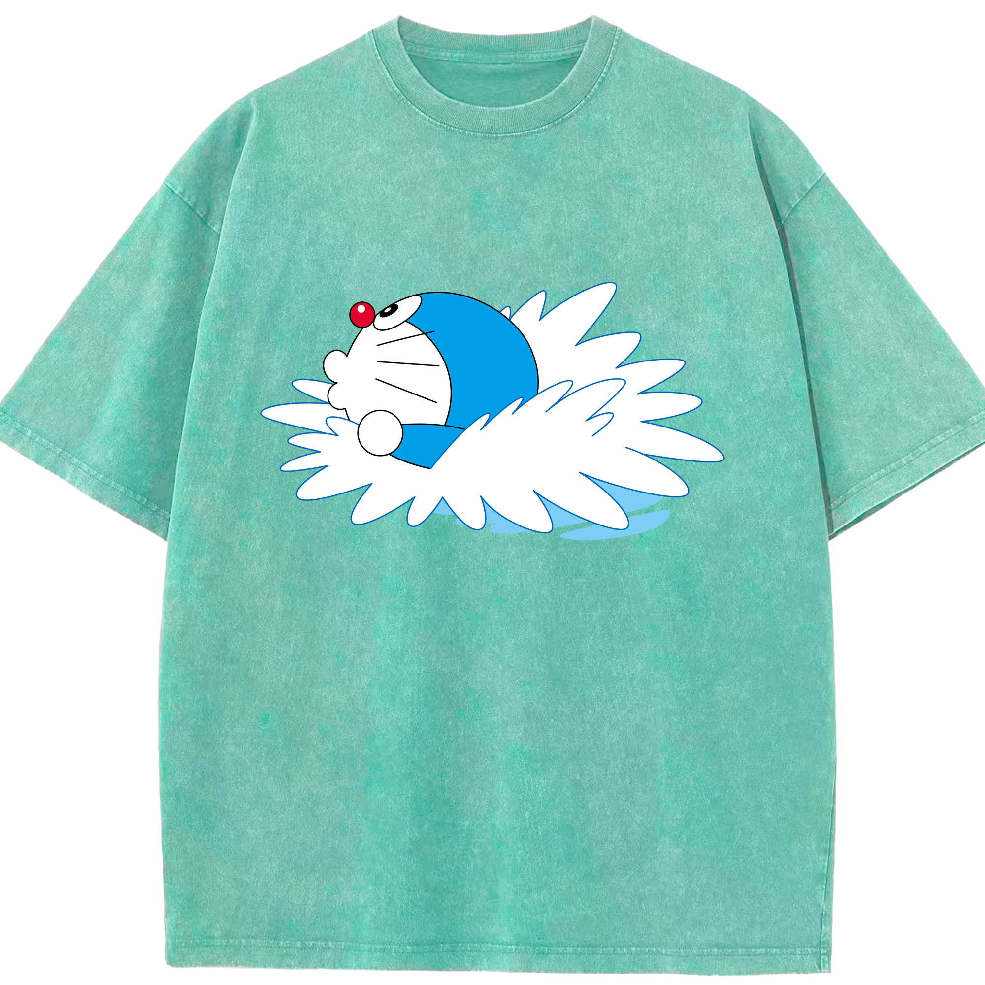 （画像用） ドラえもん Doraemon 綿100% ヴィンテージ風 半袖Tシャツ（フロントプリント）